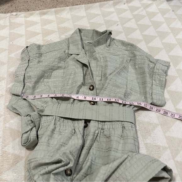 Madewell seersucker camp romper ashen sage - Picture 6 of 7